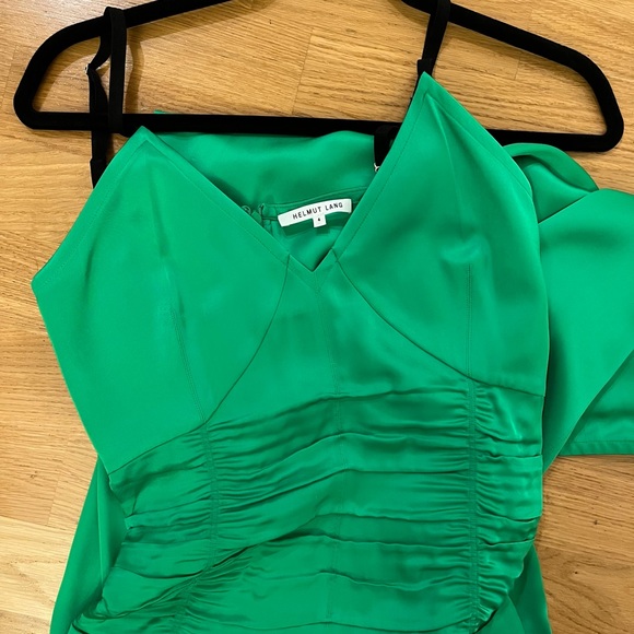 COPY - BNWOT Helmut Lang Ruched Slip Dress in Green - Picture 4 of 10